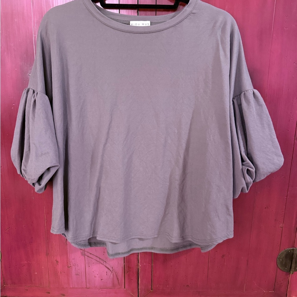 Miou Muse 3/4 Balloon Sleeves Shirt
